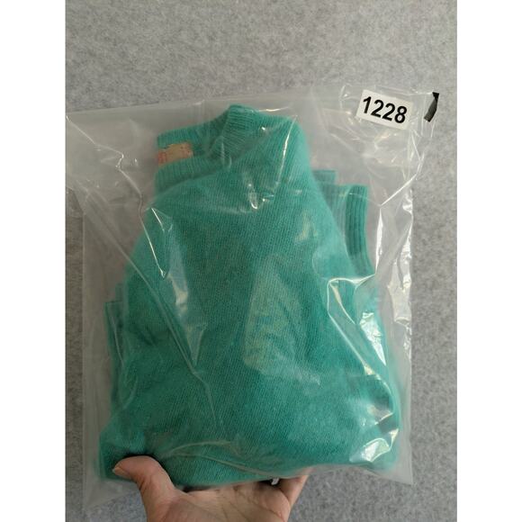 Esprit Sweater Women Medium Teal Green Crew Neck Wool Blended Pullover Vintage - Picture 9 of 9